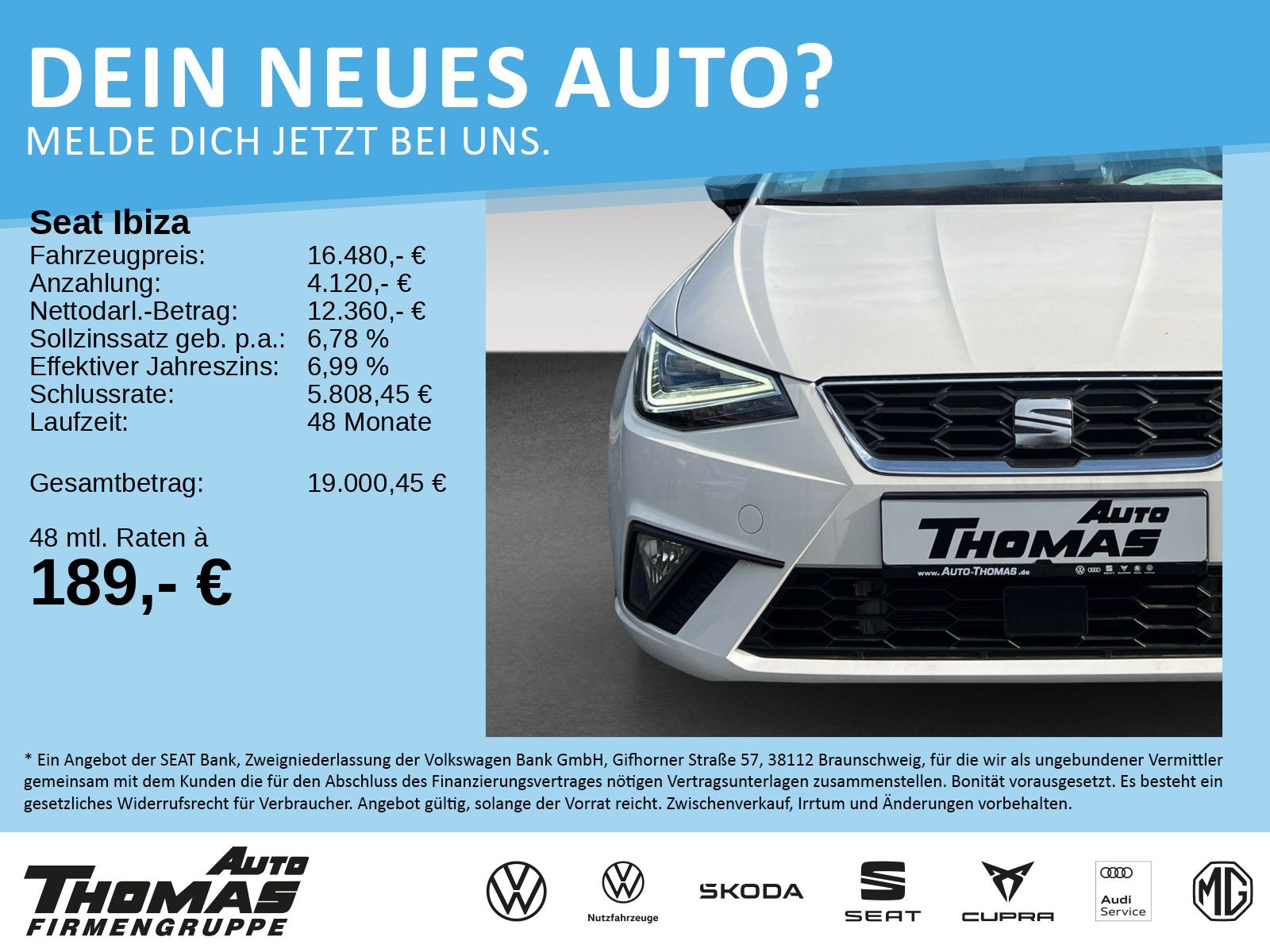 SEAT Ibiza 1.0 TSI 6-Gang FR Klima Full Link