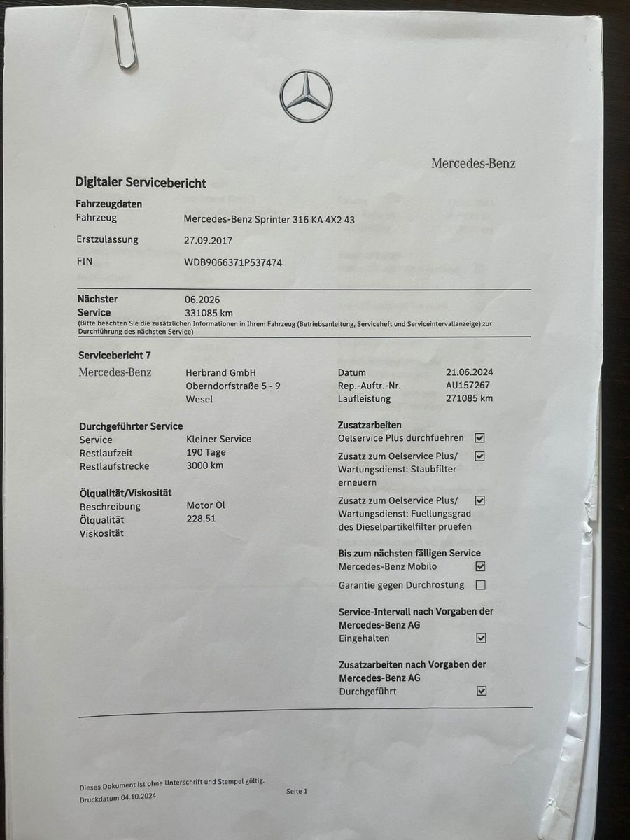 Fahrzeugabbildung Mercedes-Benz SPRINTER DOKA MAXI AUTOMATIK KLIMA  NAVI LUFTFED