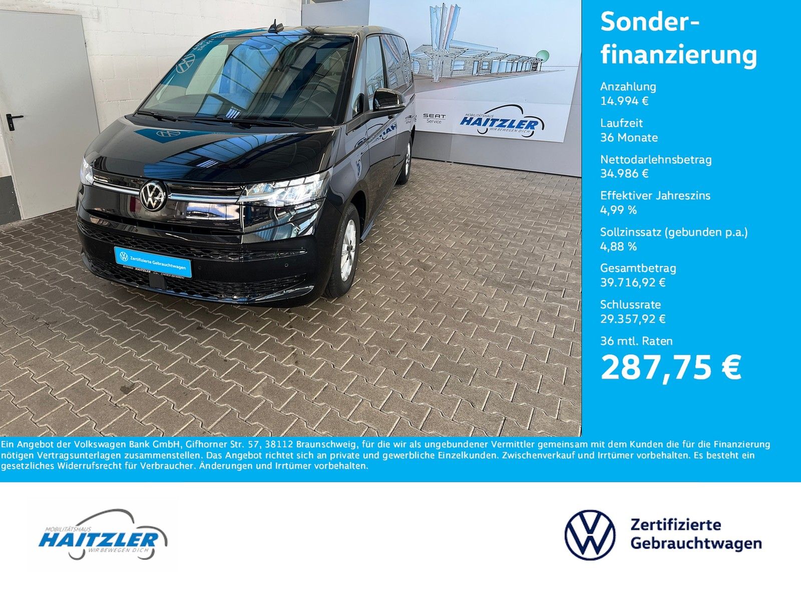 Fahrzeugabbildung Volkswagen T7 Multivan Life 2,0 TDI DSG 7 Sitzer + EasyOpen