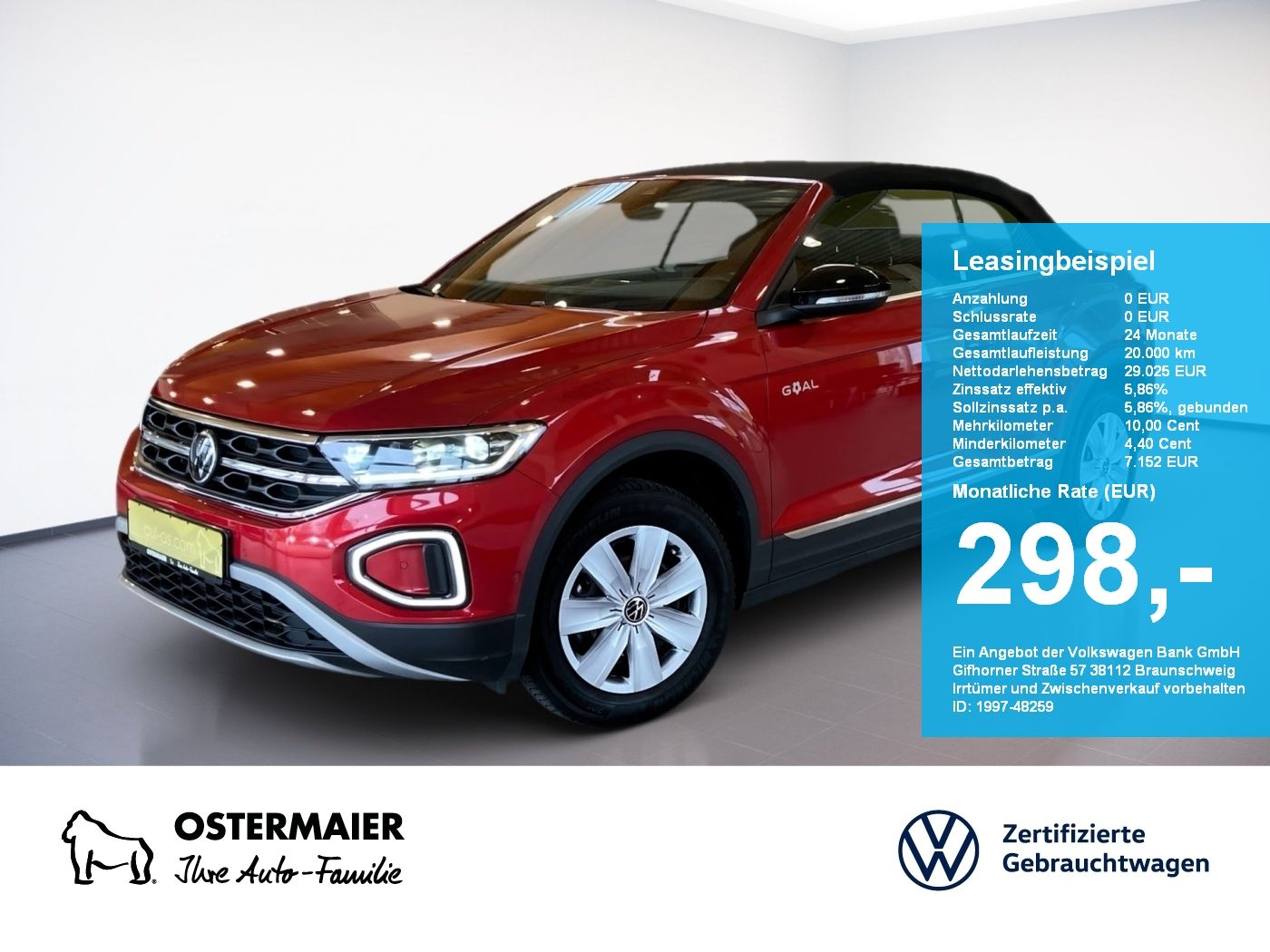Volkswagen T-Roc Cabriolet GOAL 1.5TSI 150PS DSG ACC.NAVI+V