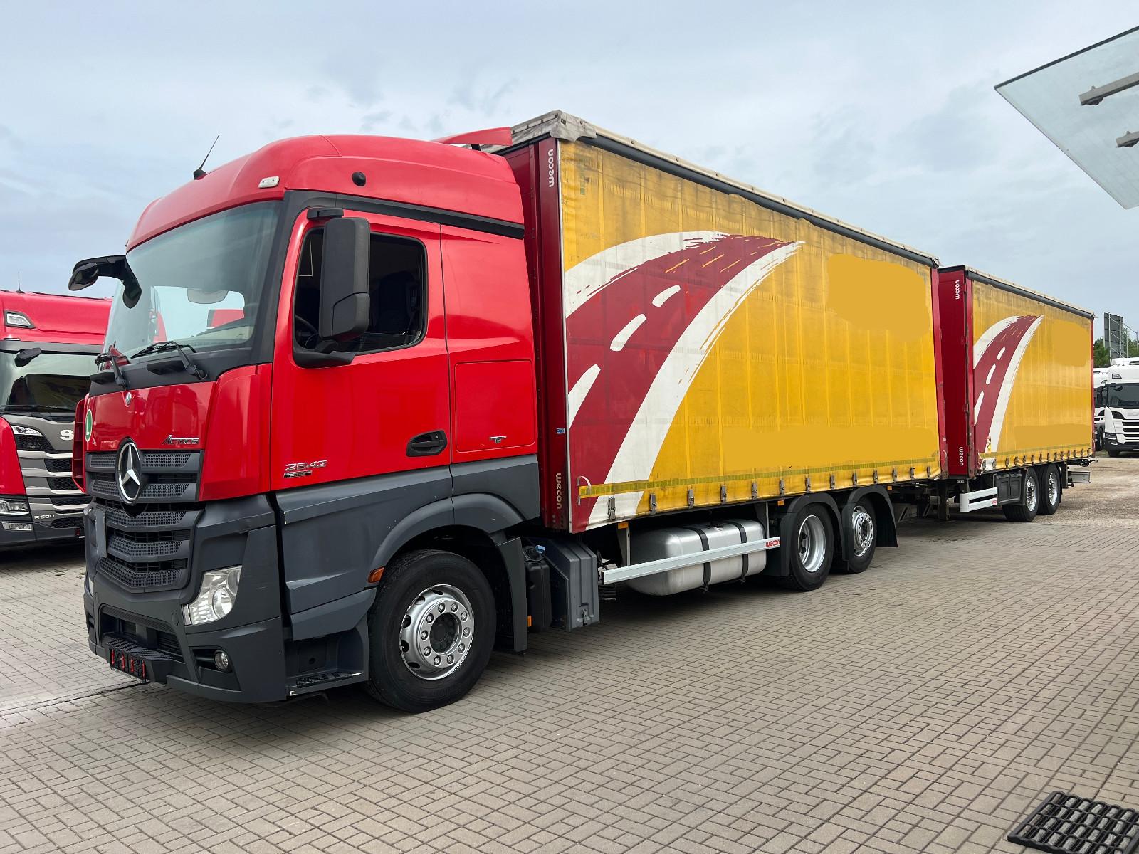 Mercedes-Benz Actros 2542 Pritsche+Plane+Anhänger Wecon