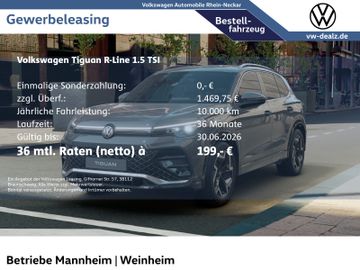 Volkswagen Leasingangebot: Volkswagen Tiguan R-Line 1.5 TSI DSG Klima ALU LED DAB