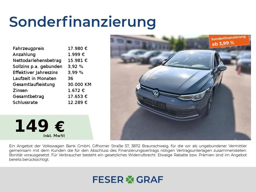 Volkswagen Golf MOVE 1.5 TSI Navi ACC SHZ PDC APP GJR