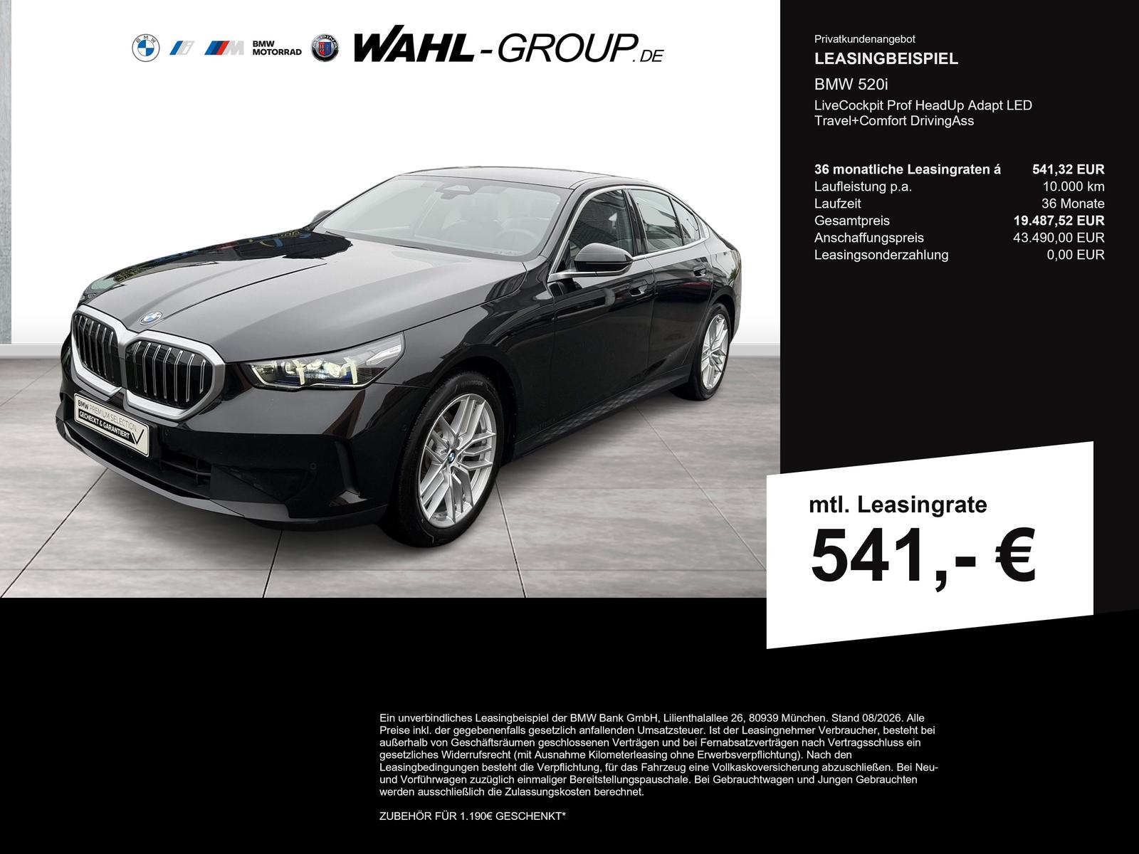 BMW 520i LiveCockpit Prof HeadUp Adapt LED Travel+Co