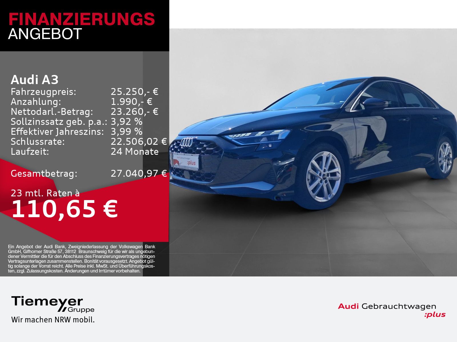 Audi A3 Limo 35 TDI ADVANCED LM18 NAVI+ KAMERA LED