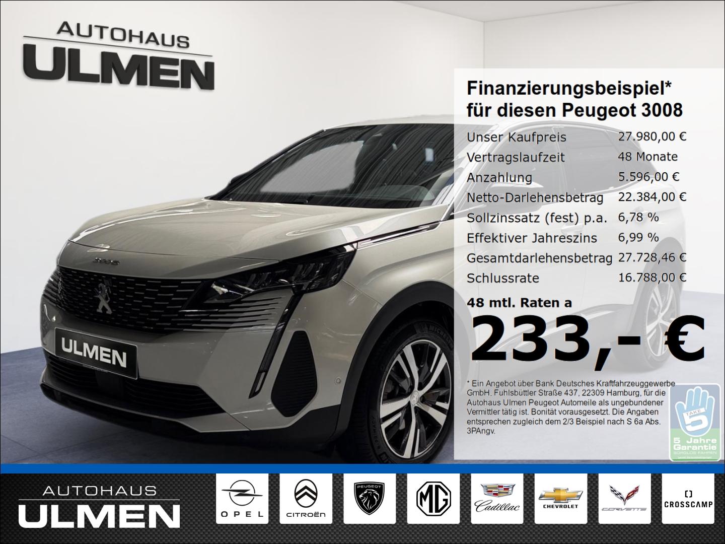 Peugeot 3008 Hybrid Allure 136 Spurhalteassistent Androi