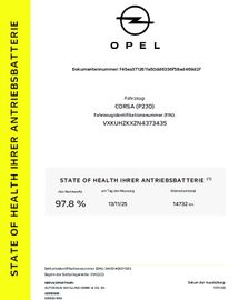 Opel Corsa Elektro Edition 1 Hand Scheckheft