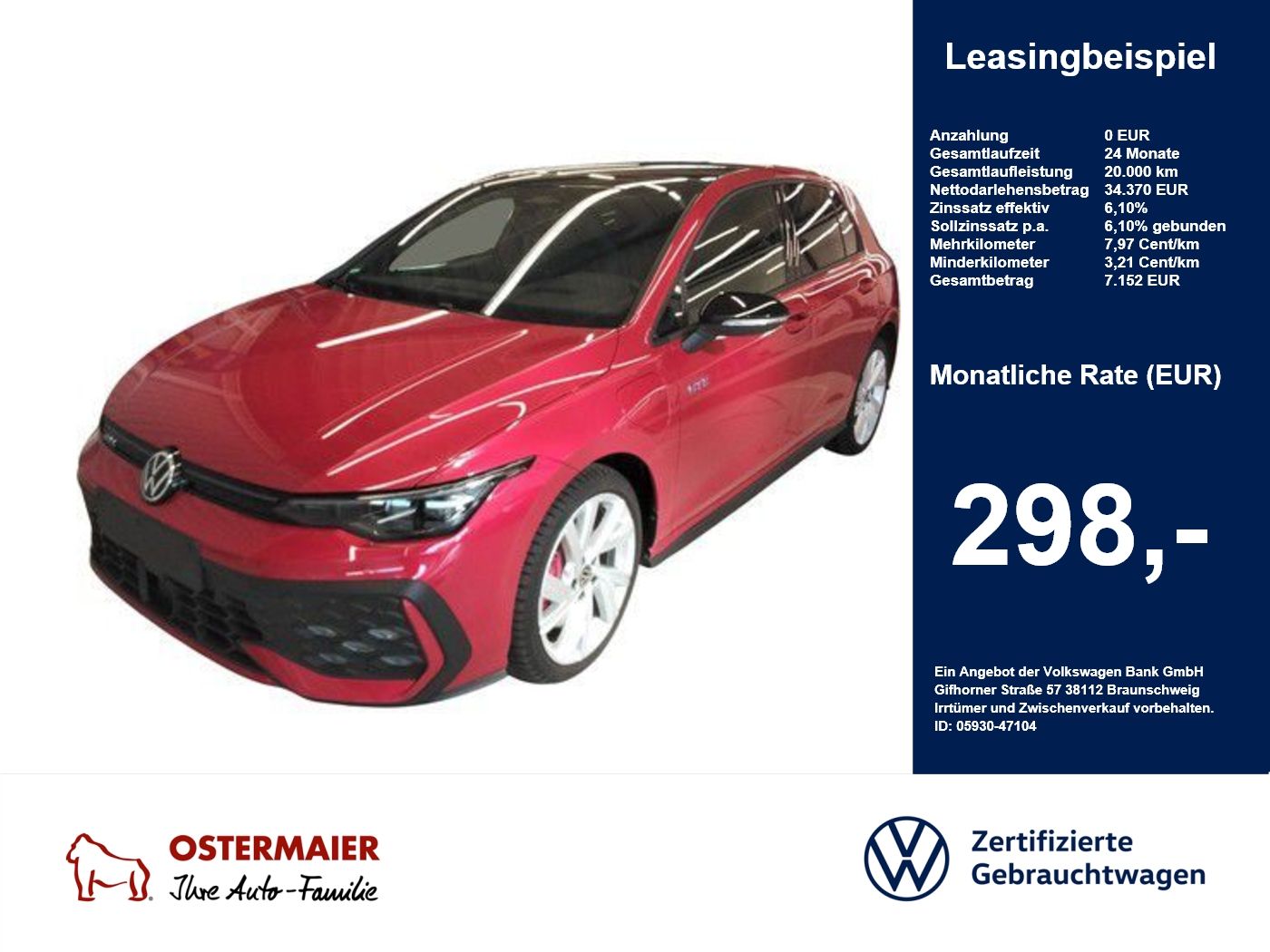 Volkswagen Golf VIII GTE BLACK 1.5TSI HYBRID 272PS NP.60T H