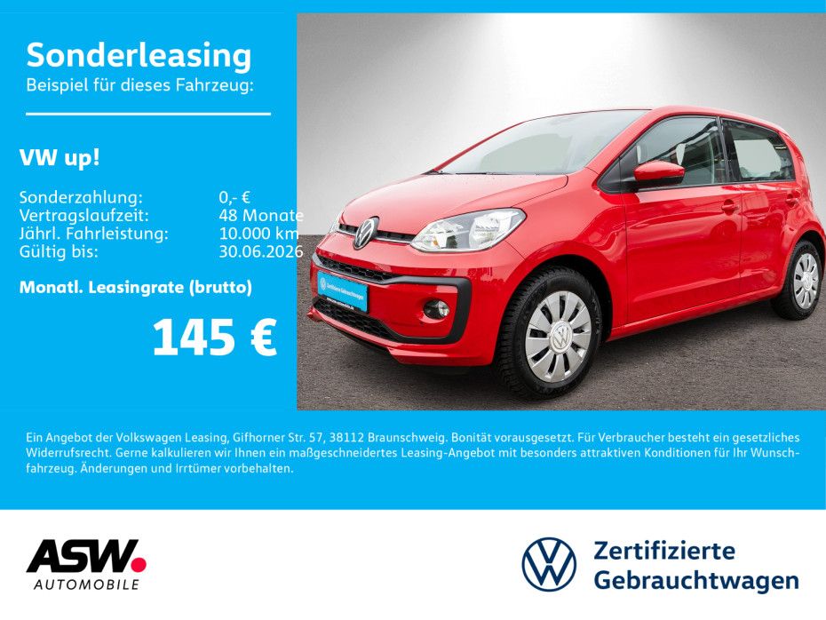 Volkswagen up! move up! 1,0 MPI RFK PDC Klima SHZ