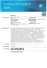 BMW X1 xDrive20d M Sport Steptronic M Sport 225PS
