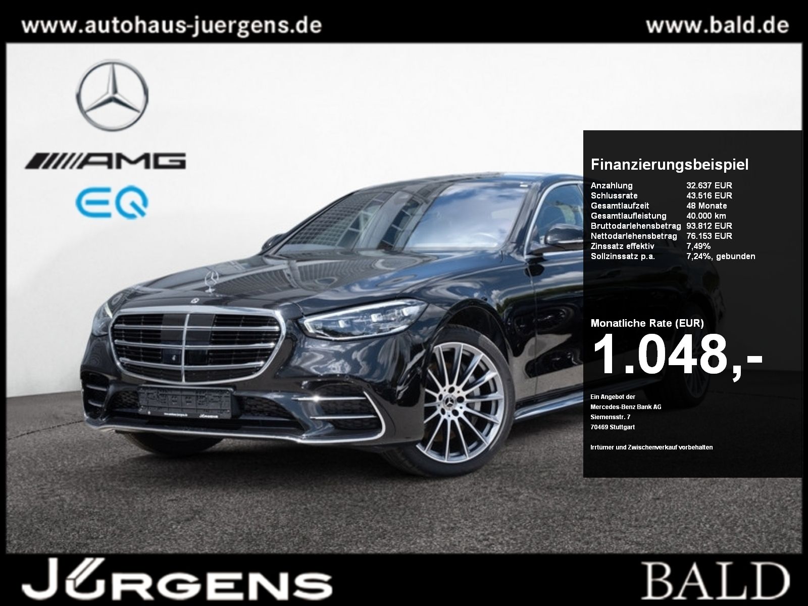 MERCEDES-BENZ S 580 e AMG-Sport/Pano/Burm/Sitzklima/Nappa/Airm