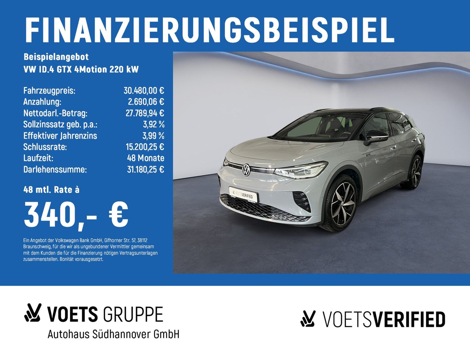 Volkswagen ID.4 GTX 4Motion 220 kW PANO+NAVI+SHZ+RearView