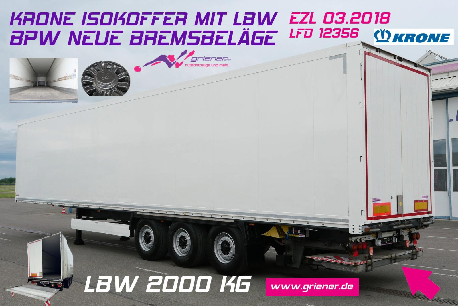 Krone SD 27/ ISOLIERTER KOFFER LBW 2000 kg/BPW