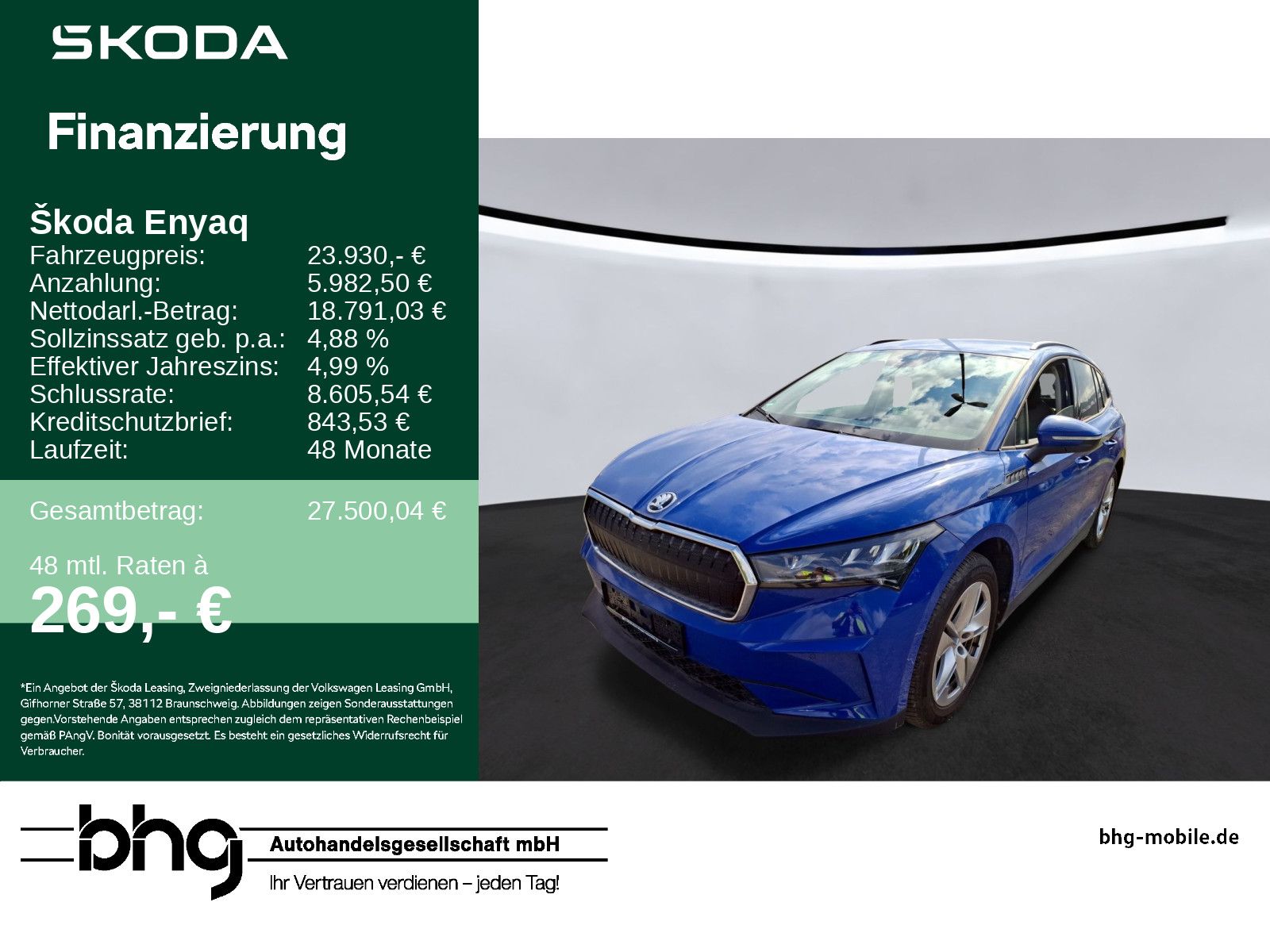 Skoda Enyaq 2023, Automāts, SUV/Apvidus, Zils — Latvijā