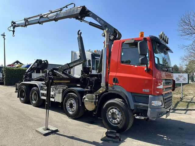 DAF CF 85.410 8x4 HOOKLIFT + CRANE HIAB 244 EP-3 HID