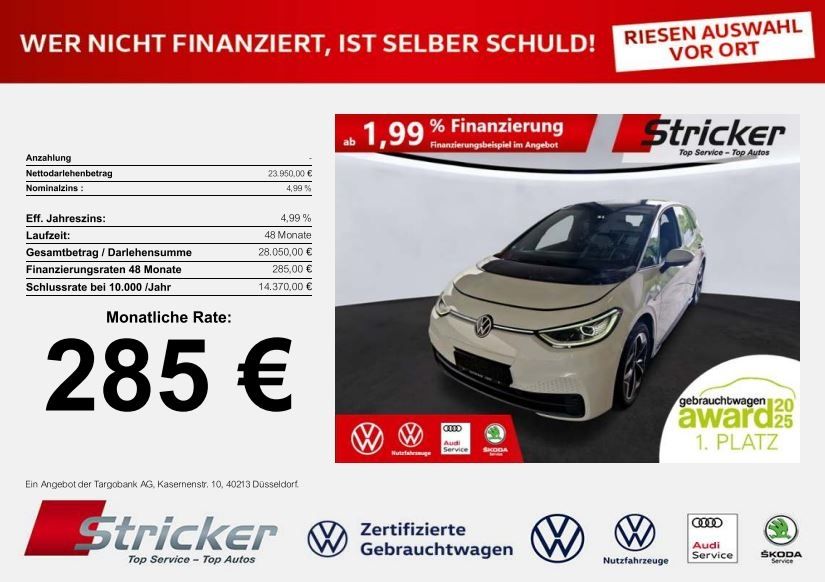 VW ID.3 Max 150/58 285,-ohne Anzahlung AHK Pano