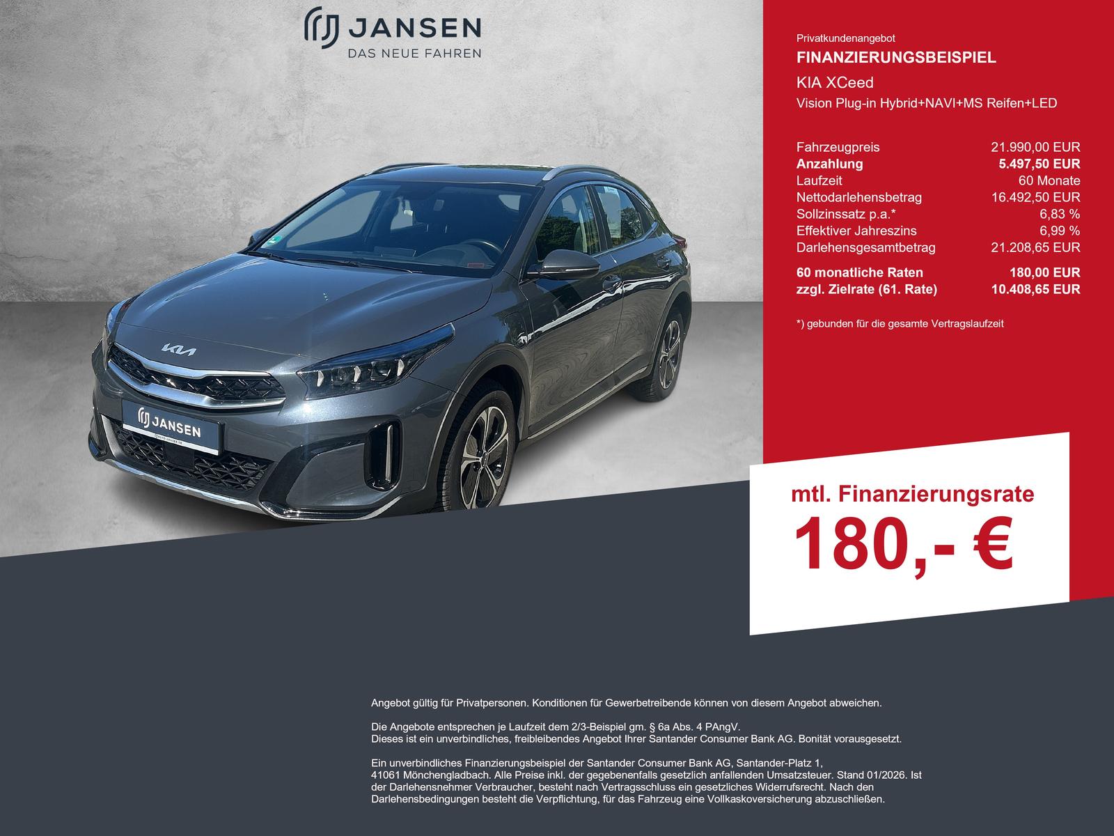 Kia XCeed Vision Plug-in Hybrid+NAVI+MS Reifen+LED
