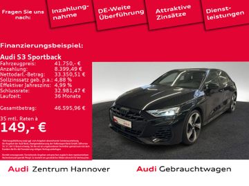 Audi Leasingangebot: Audi S3 Sportback 2.0 TFSI Kamera Navi LED DAB