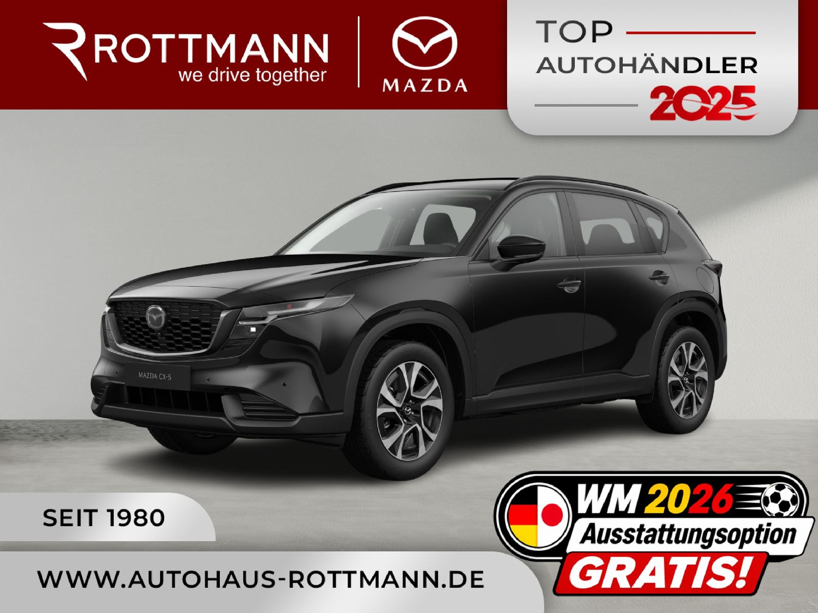 Mazda CX-5 2026 G 2.5 6AT EXCLUSIVE-Line Leder-Schwarz