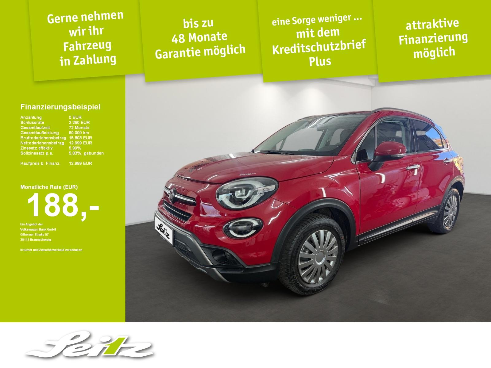Fiat 500X 1.6 E-torQ Cross Einparkhilfe. Sitzheizung.