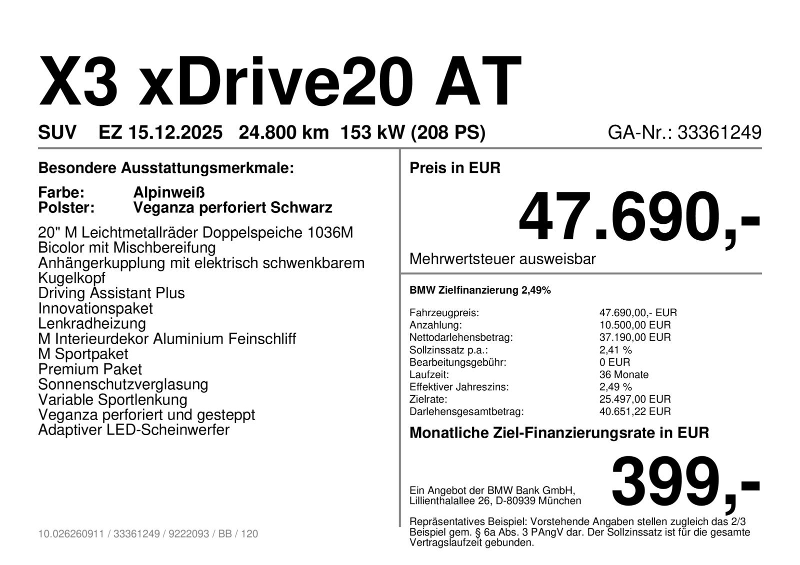 BMW X3 xDrive20 M Sportpaket AHK ab 2,49% foto 4