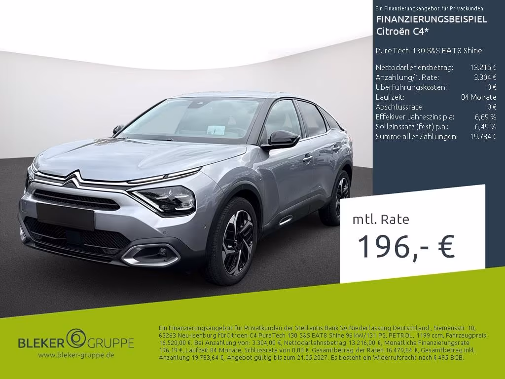Citroën C4 PureTech 130 S&S EAT8 Shine