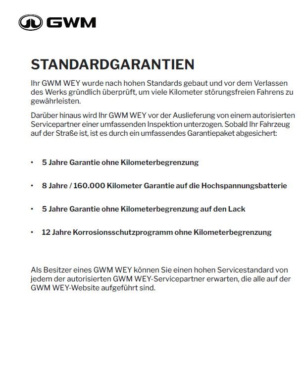 Fahrzeugabbildung GWM Wey 05 2.0 Luxury *AHK abnehmbar incl.