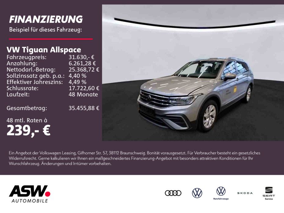 Abbildung Leasingangebot Volkswagen Tiguan Allspace Life 1,5TSI DSG NAVI AHK 7Sitzer