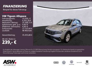 Volkswagen Leasingangebot: Volkswagen Tiguan Allspace Life 1,5TSI DSG NAVI AHK 7Sitzer