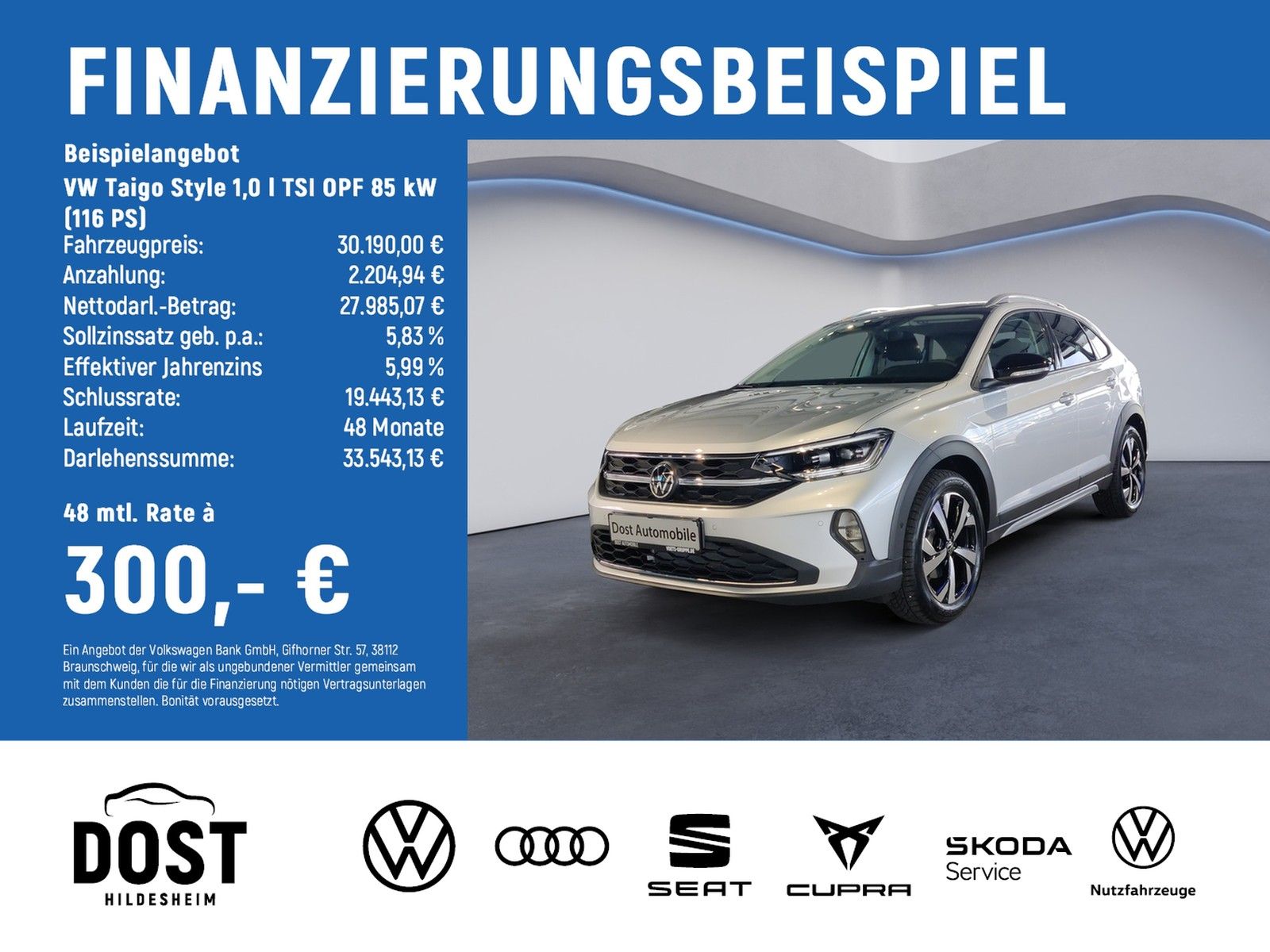 Volkswagen Taigo Style 1,0 l TSI OPF 85 kW (116 PS) AHK+NAV