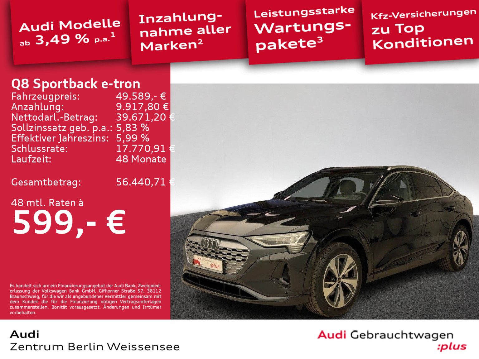 Audi Q8 e-tron Sportback 55 QUA*MATRIX*PANO*AHK*HUD* imagem 2