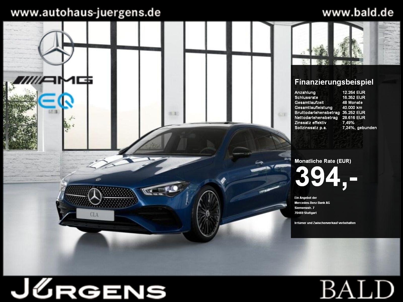 MERCEDES-BENZ CLA 200 SB AMG-Sport/Pano/Burm/Stdhz/Technik/19'
