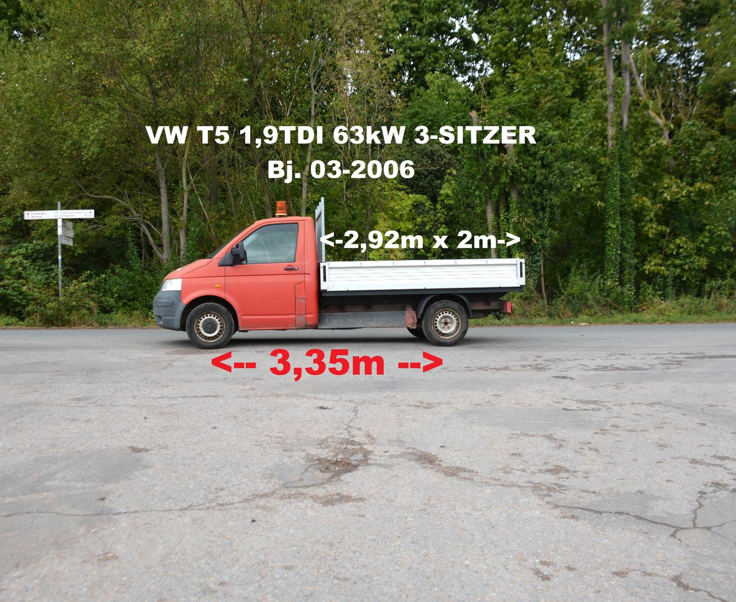 Volkswagen T5 PRITSCHE 2,92m 3-SITZER