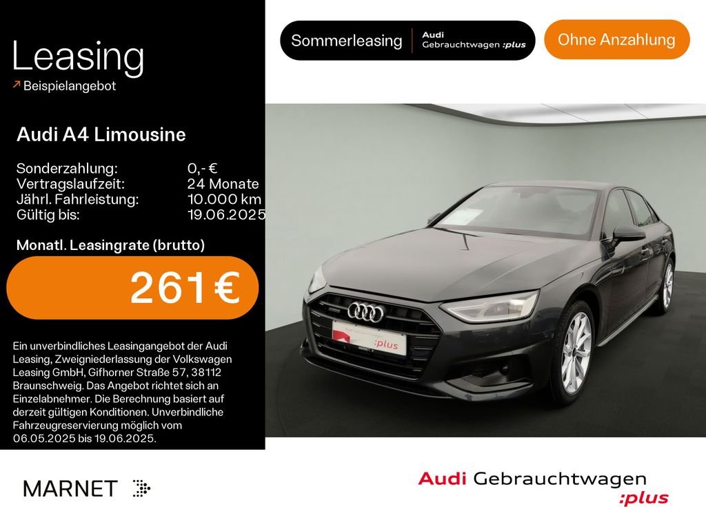Audi A4 Limousine Advanced 40 TDI quattro*Navi*PDC*Vi