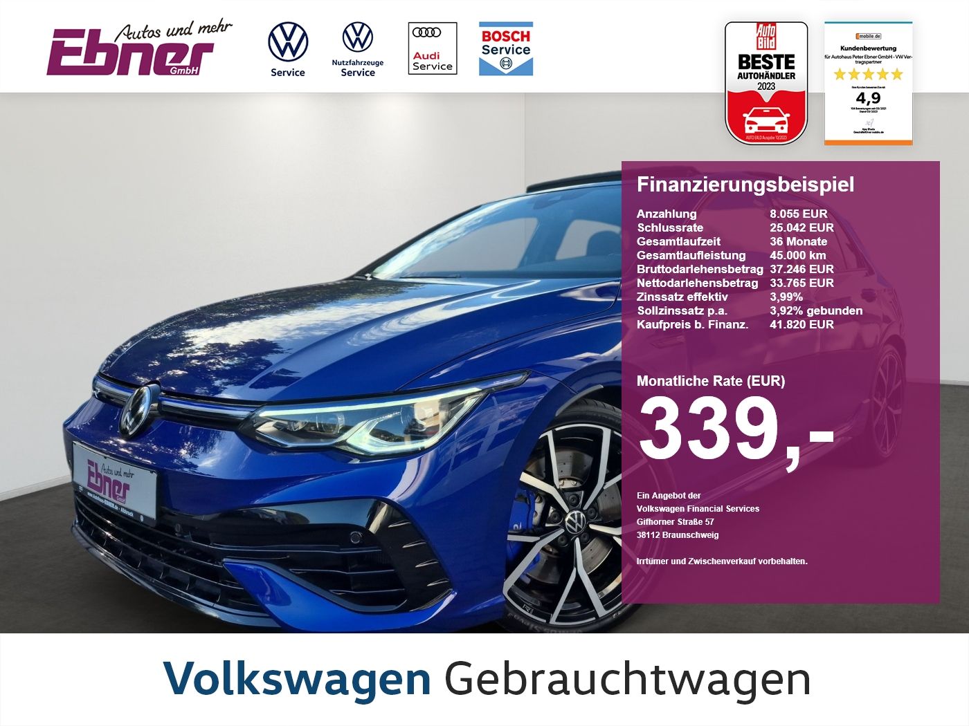 Volkswagen Golf VIII R PERFORMANCE 4M 334PS PANO foto 1