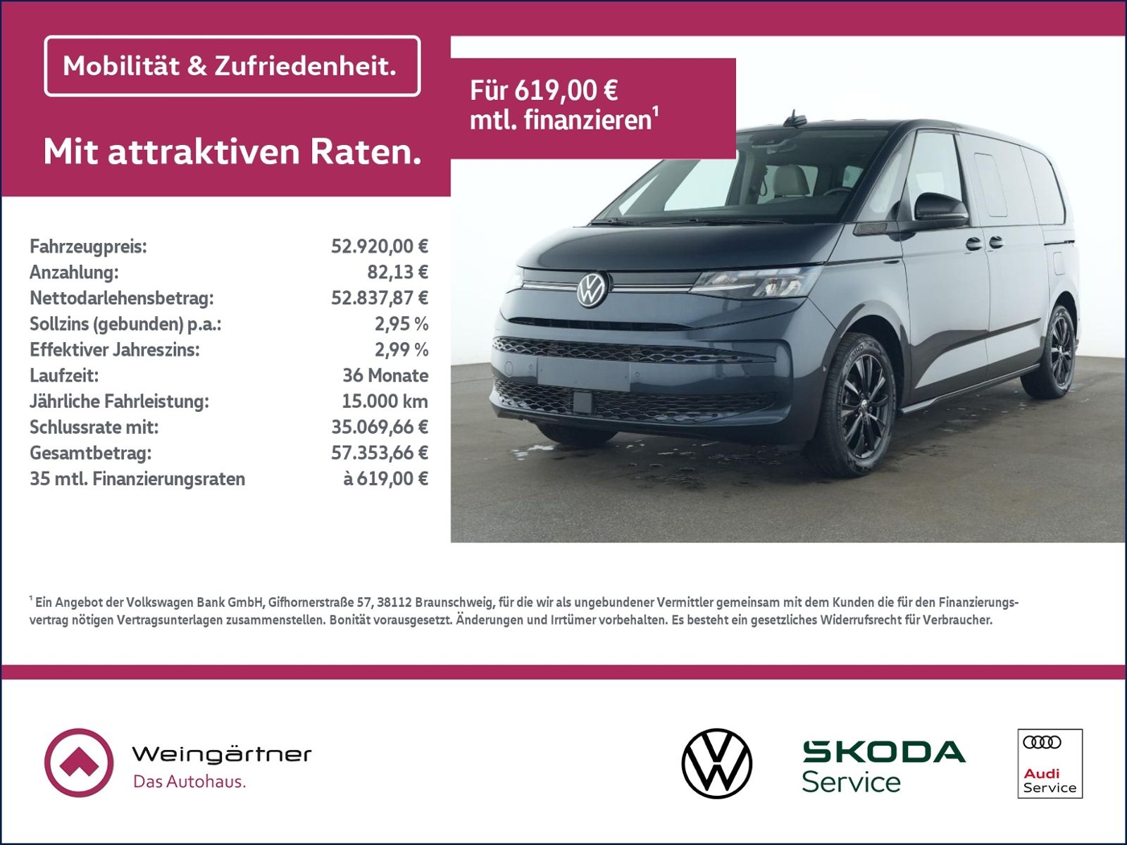 T7 Multivan 2.0 TDI Life, AHK, Parkpaket, Navi D