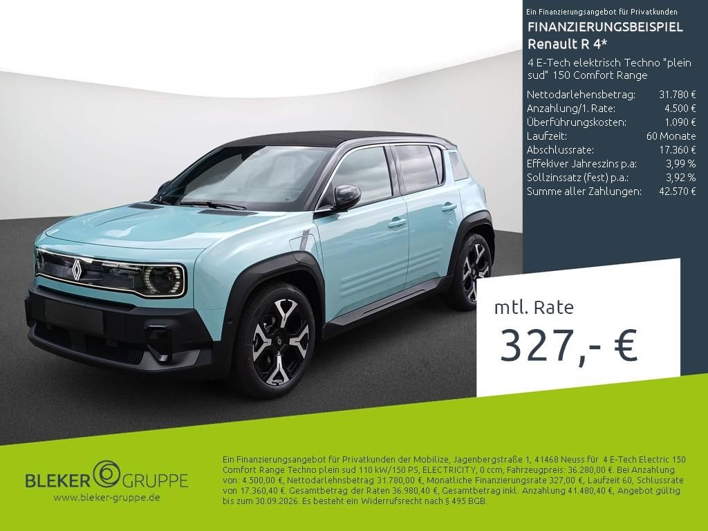 Renault R 4 4 E-Tech elektrisch Techno "plein sud" 150 