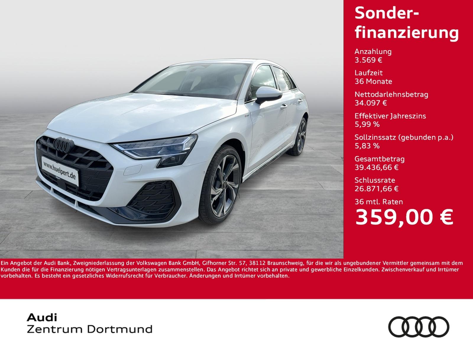 Audi A3 Sportback quattro S LINE BLACKPAK AHK CAM NAV
