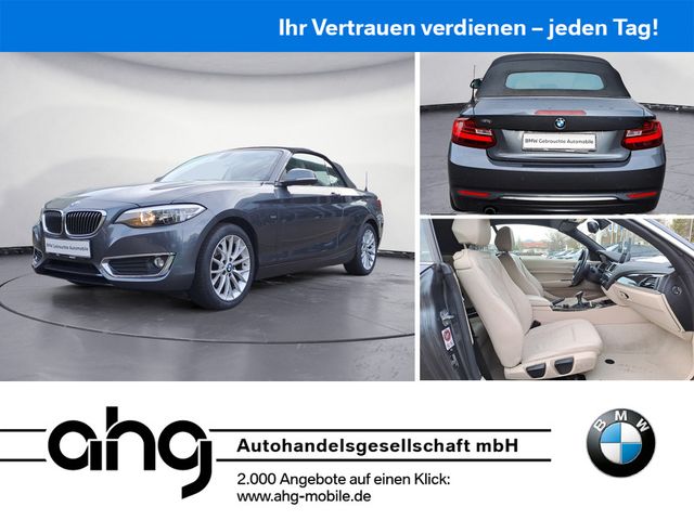 BMW 218i Cabrio Luxury Line 17'LM AHK Durchlade PDC