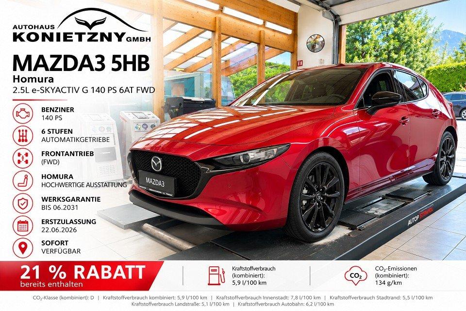 Mazda 3 Homura 2.5L e-SKYACTIV G 140ps 6AT FWD Homura