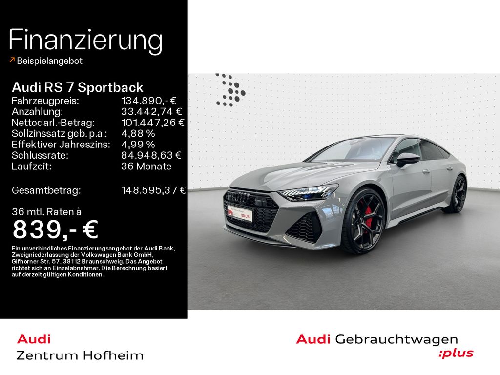 Audi RS 7 Sportback performance*280 km/h*B&O Ad*HUD*P
