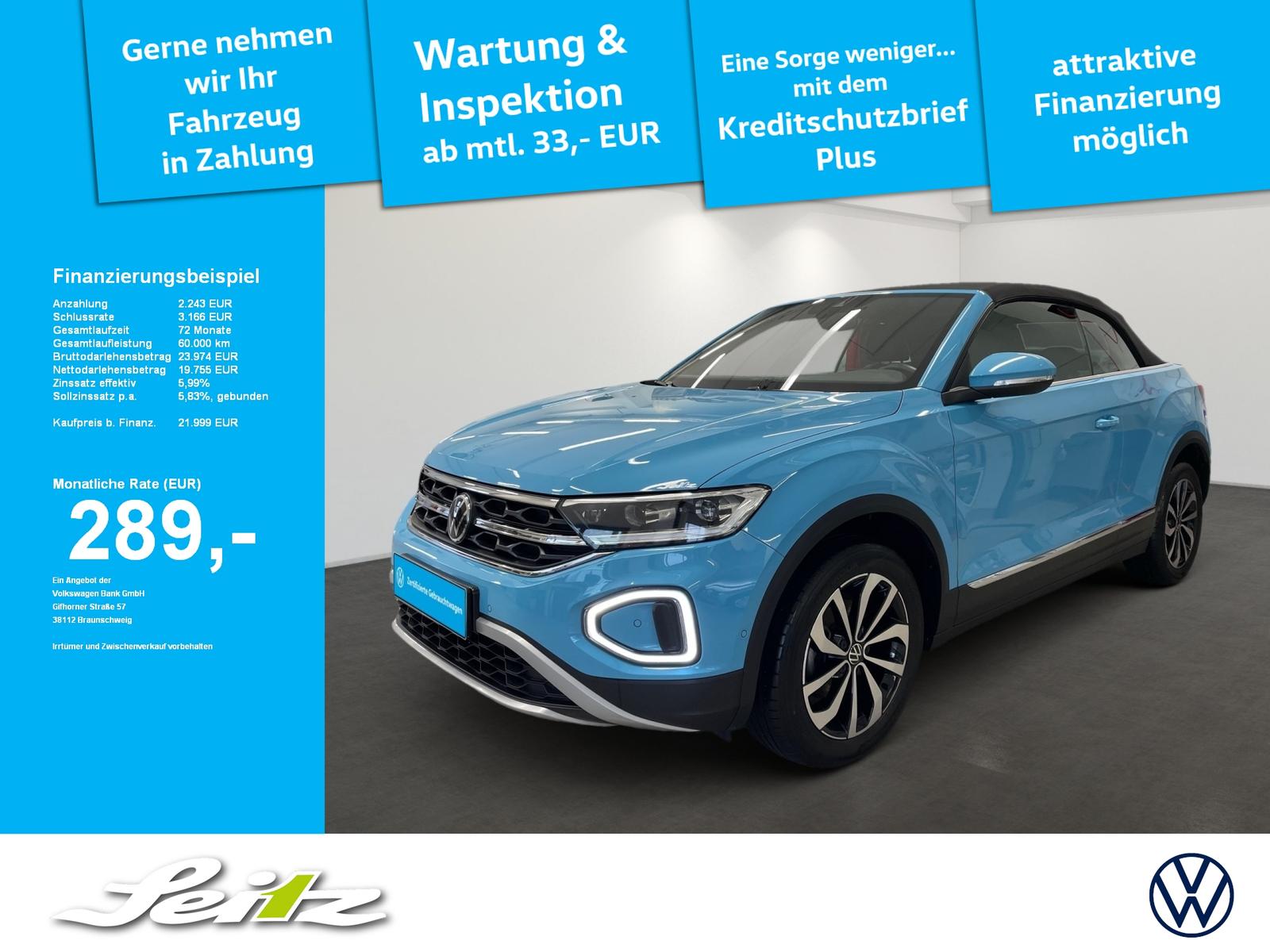 Volkswagen T-Roc Cabriolet 1.0 TSI Style *LED*PDC*SITZHZG*