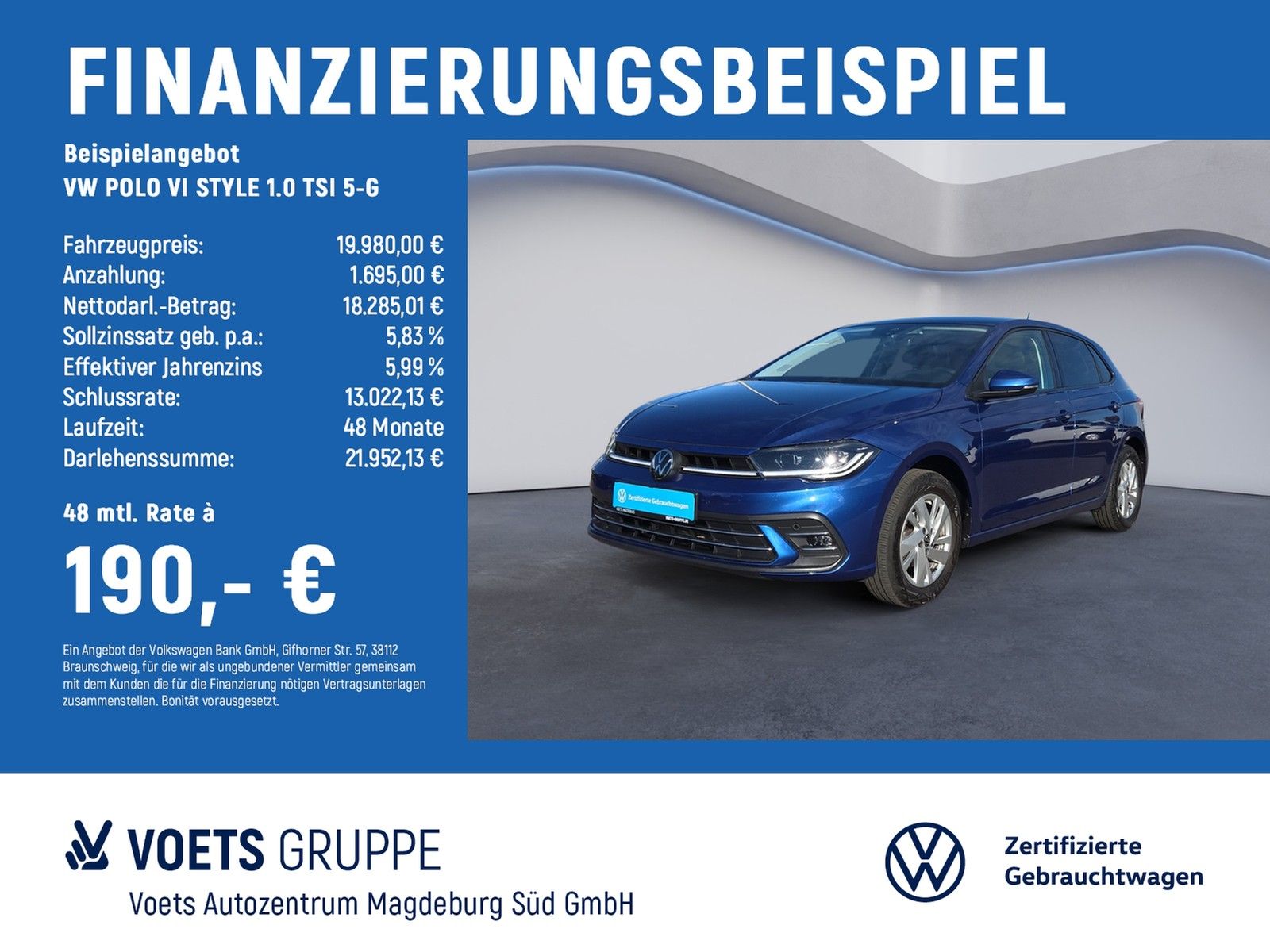 Volkswagen POLO VI STYLE 1.0 TSI 5-G IQ-LIGHT+NAVI+APP-CONN