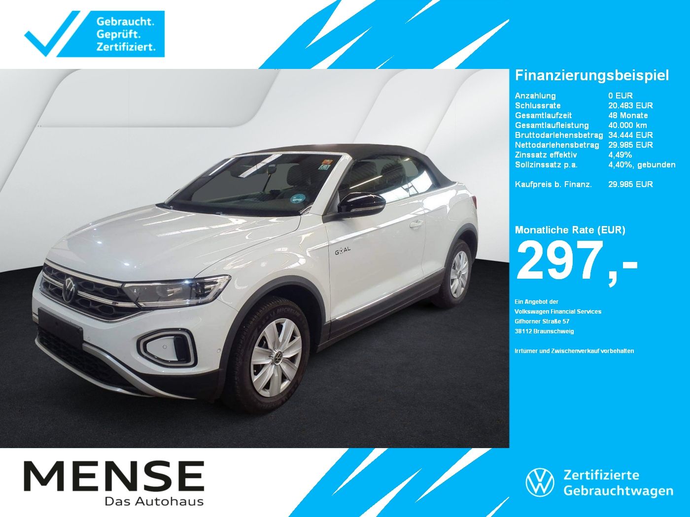 Volkswagen T-Roc Cabriolet 1.5 TSI DSG Style Goal CarPlay