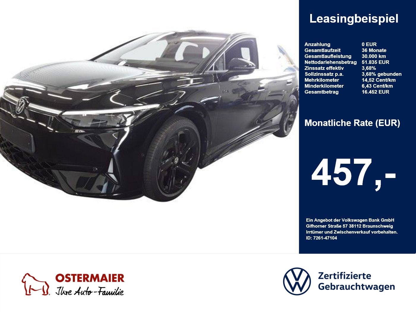 Volkswagen ID.7 GTX 340PS 4M ACC.5J-G.WÄMREPUMPE.AHK foto 1