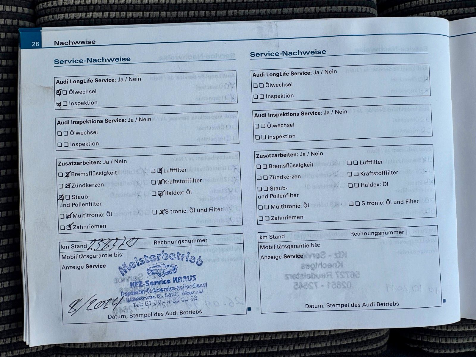 Fahrzeugabbildung Audi A4 2.0 TFSI Limo Ambition Xenon SPORTSITZE 1.HAN