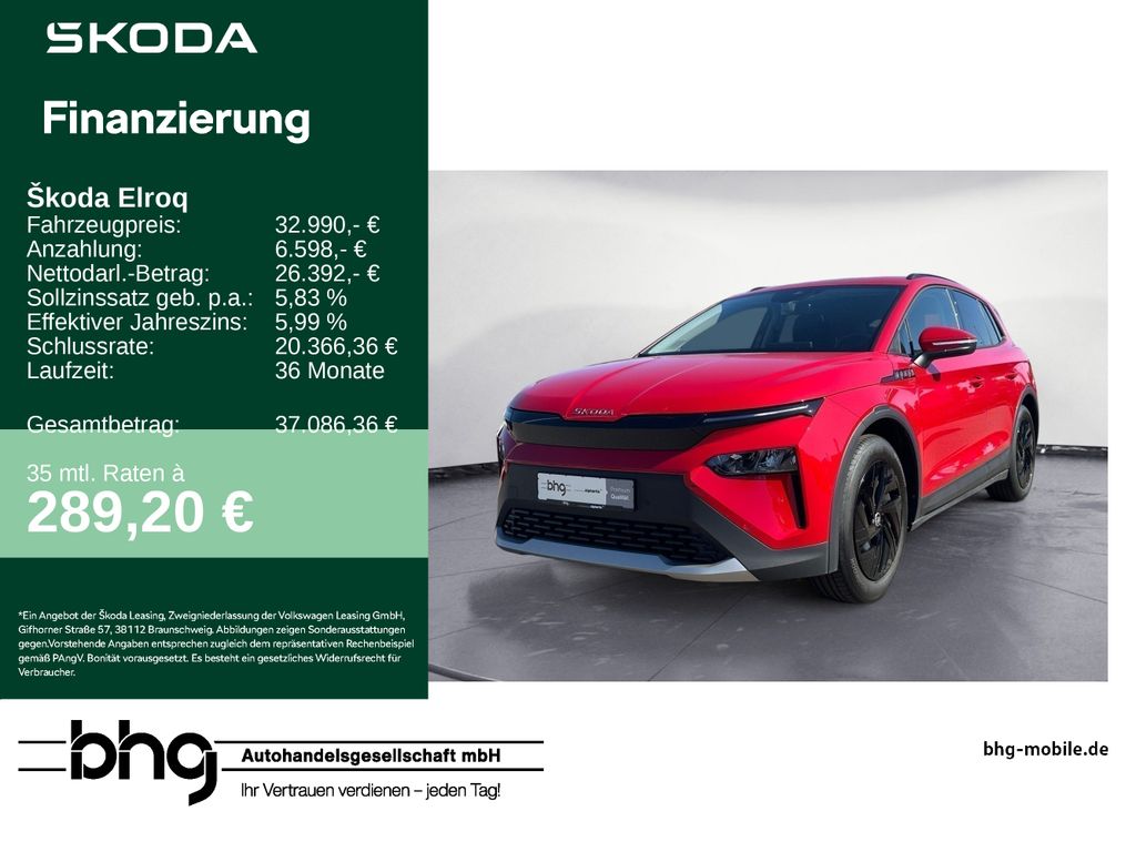 Abbildung Leasingangebot Skoda Elroq 50 AHK Navi pACC Kamera PDC Keyless DAB+
