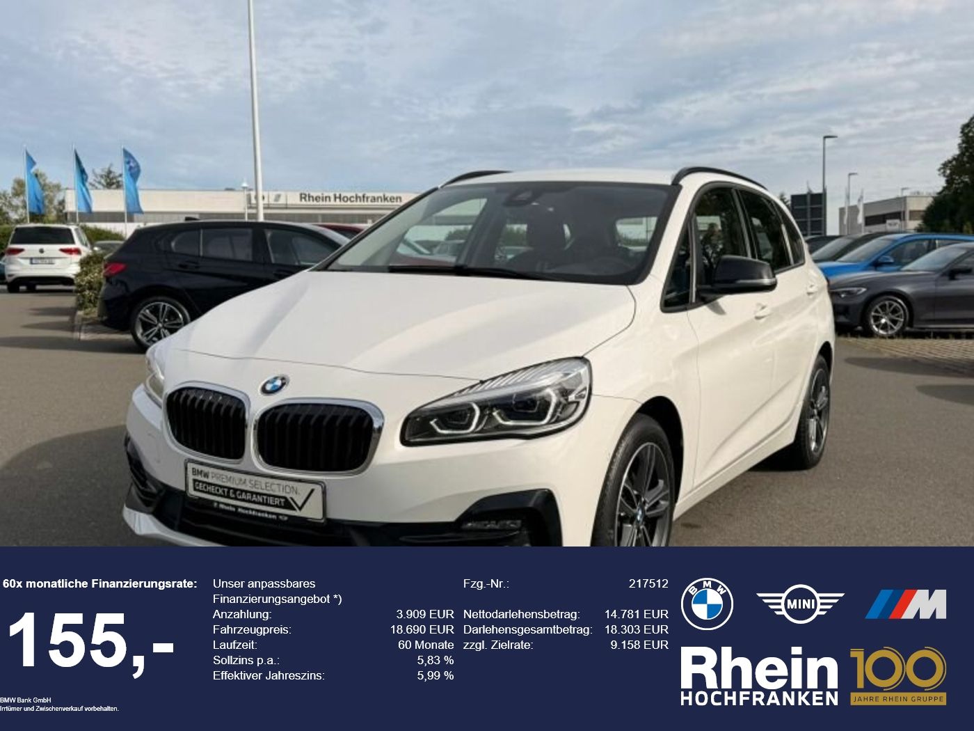 BMW 218i Active Tourer Sport Line LED NAVI AHK LHZ