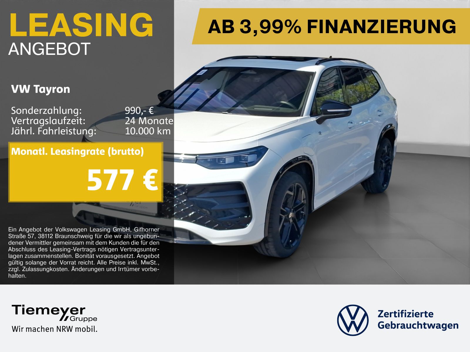 Volkswagen Tayron eHybrid R-LINE BLACK LEDER PANO LM20 H/K
