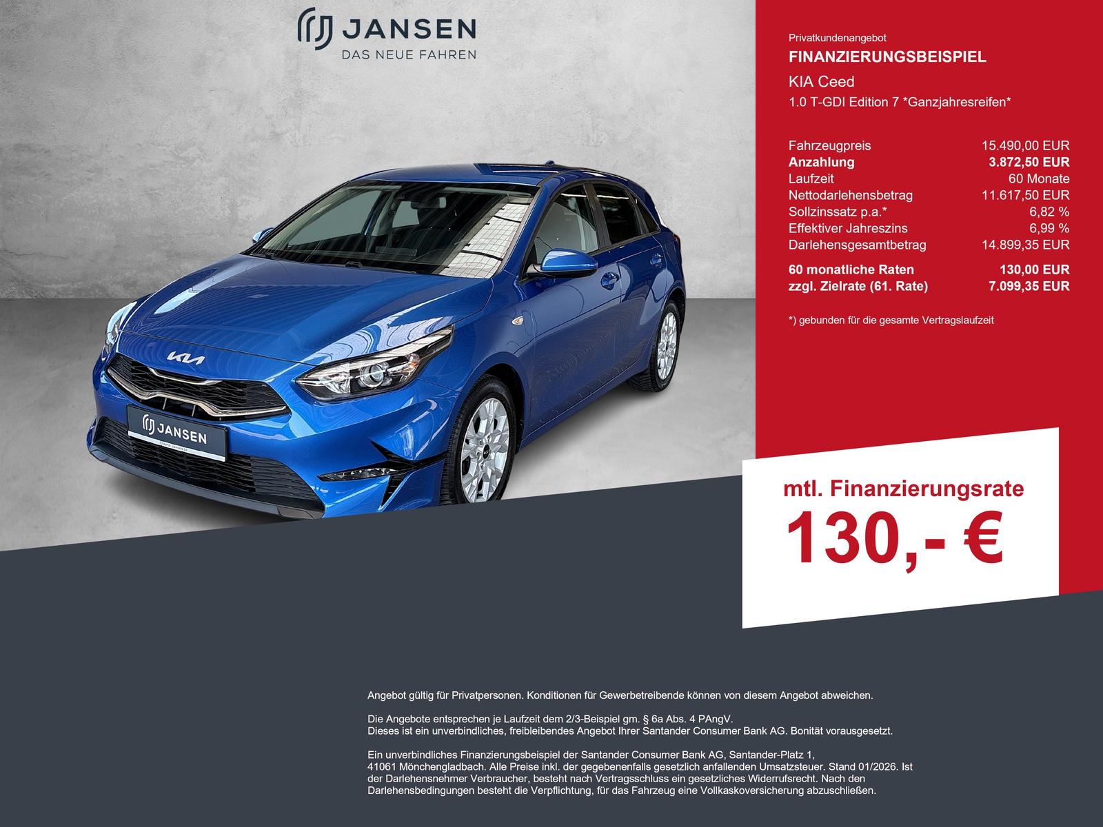 Kia Ceed 1.0 T-GDI Edition 7 *Ganzjahresreifen*
